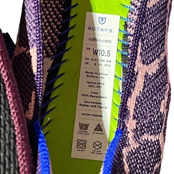 Rothys The Point Violet Giraffe‎ Retired!! Women’s Size 10.5 Safari Animal Print - Picture 6 of 12